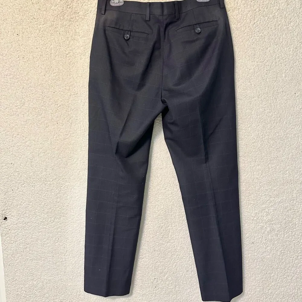 Banana Republic Pants Mens‎ 30X30 Navy Tailored Fit Flat Front Square Pattern